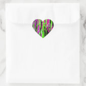 Neon Splatter Paint Paars Green en Black Hart Sticker (Tas)