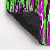 Neon Splatter Paint Paars Green en Black Muismat (Hoek)