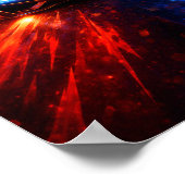 Neon Split Speed Supercar – Red & Blue Energy Burs Poster (Hoek)