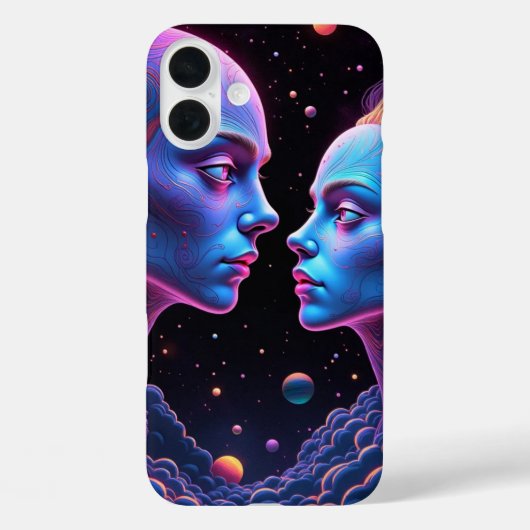 Neon spookruimte - blauw en paarse halloween eng Case-Mate iPhone case (Achterkant)