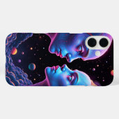 Neon spookruimte - blauw en paarse halloween eng Case-Mate iPhone case (Achterkant (horizontaal))