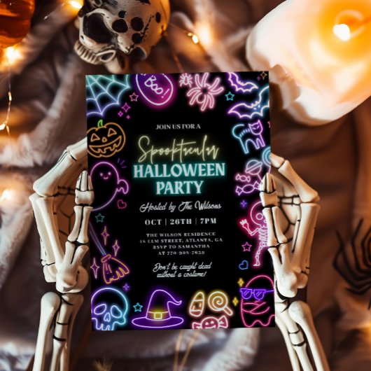 Neon Spooktacular Halloween Kaart