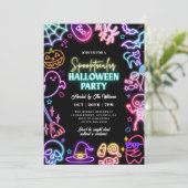 Neon Spooktacular Halloween Kaart (Staand voorkant)