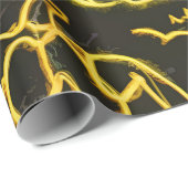 Neon Spooky Halloween Ghost Bats Pumpkins Patroon Cadeaupapier (Rol Hoek)