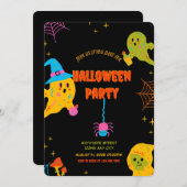 Neon Spooky Halloween Party Uitnodiging (Voorkant / Achterkant)