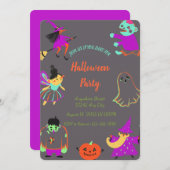 Neon Spooky Halloween Party Uitnodiging (Voorkant / Achterkant)