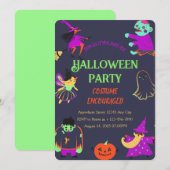 Neon Spooky Halloween Party Uitnodiging (Voorkant / Achterkant)