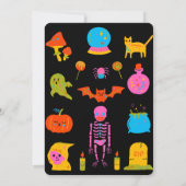 Neon Spooky Halloween Party Uitnodiging (Achterkant)