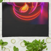 Neon Spooky Pumpkin Halloween Kitchen Towel Theedoek (Gevouwen)