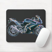 Neon Sport Bike Motorcycle Mousepad Muismat (Met muis)