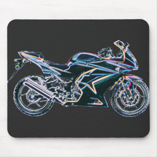 Neon Sport Bike Motorcycle Mousepad Muismat (Voorkant)