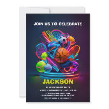 Neon Sport Thema Verjaardagsfeestje
