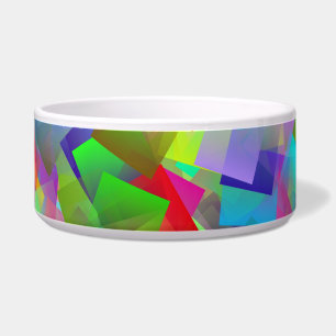 neon squares kattenvoer bowl voerbakje
