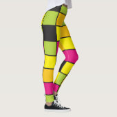Neon Squares Patroon Kleurrijk Leggings (Rechts)