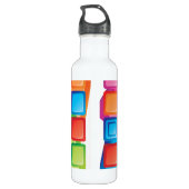 Neon Squares Patroon Waterfles (Achterkant)