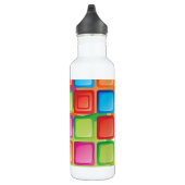 Neon Squares Patroon Waterfles (Rechts)