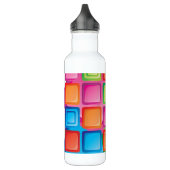 Neon Squares Patroon Waterfles (Links)