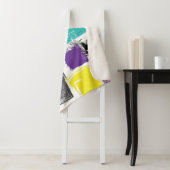 Neon Squares Retro Abstract Patroon Sherpa Deken (In situ)