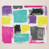 Neon Squares Retro Abstract Patroon Sherpa Deken (Voorkant (horizontaal))
