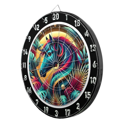 Neon Stallion Tropical Retreat Dartbord (Voorkant Rechts)