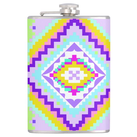 Neon Stameldromen Kaleidoscoop Heupfles (Voorkant)