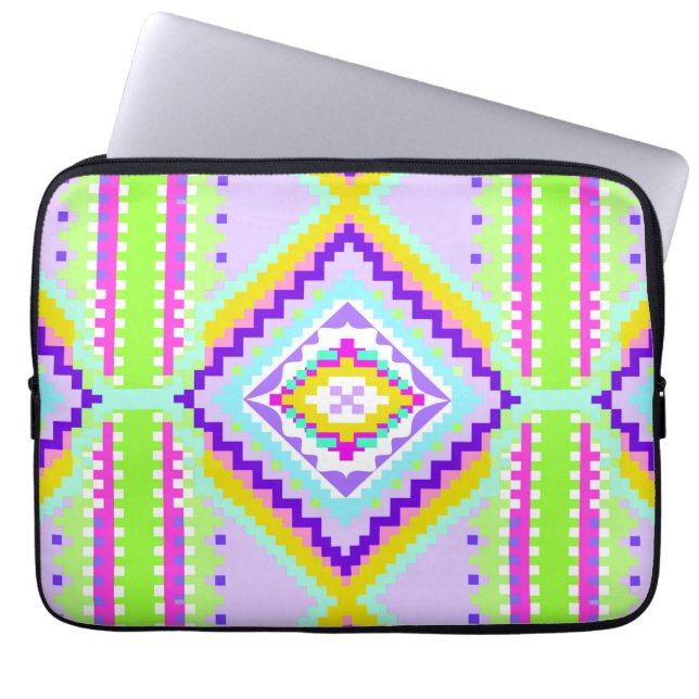 Neon Stameldromen Kaleidoscoop Laptop Sleeve (Voorkant)