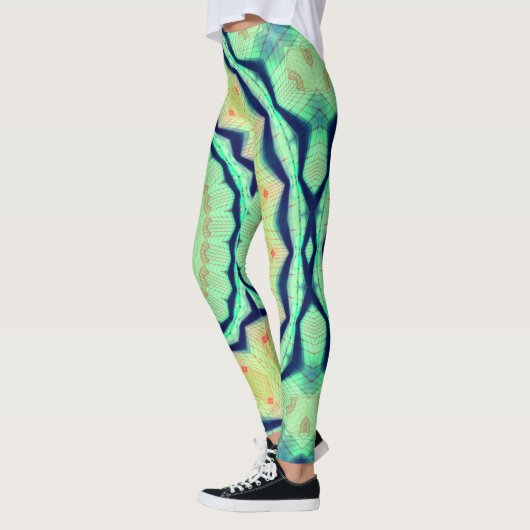 Neon Star Blacklight Rave Mandala Leggings (Links)