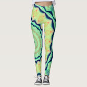 Neon Star Blacklight Rave Mandala Leggings (Voorkant)