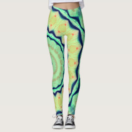 Neon Star Blacklight Rave Mandala Leggings