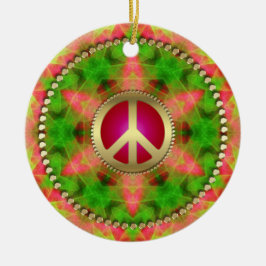 Neon Star Groovy Peace Sign Hanging Ornament