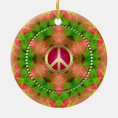 Neon Star Groovy Peace Sign Hanging Ornament (Achterkant)