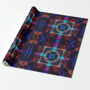 Neon Starburst-caleidoscoop Cadeaupapier