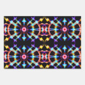 Neon Starburst-caleidoscoop Inpakpapier Vel (Voorkant 3)
