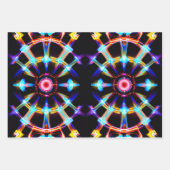 Neon Starburst-caleidoscoop Inpakpapier Vel (Voorkant 2)