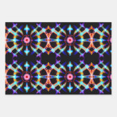 Neon Starburst-caleidoscoop Inpakpapier Vel (Voorkant)