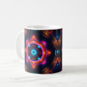 Neon Starburst-caleidoscoop Koffiemok (Voorkant links)