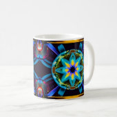 Neon Starburst-caleidoscoop Koffiemok (Voorkant rechts)