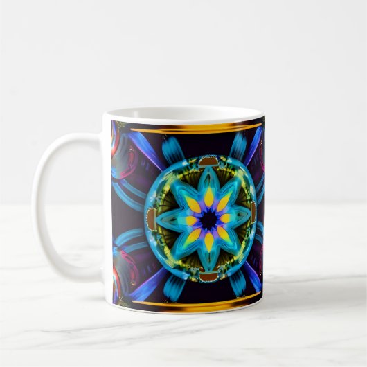 Neon Starburst-caleidoscoop Koffiemok (Links)