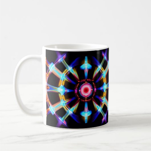 Neon Starburst-caleidoscoop Koffiemok (Links)