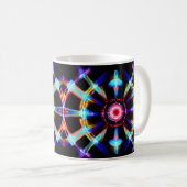 Neon Starburst-caleidoscoop Koffiemok (Voorkant rechts)