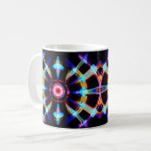 Neon Starburst-caleidoscoop Koffiemok (Voorkant links)