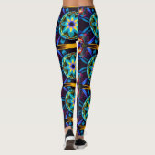 Neon Starburst-caleidoscoop Leggings (Achterkant)