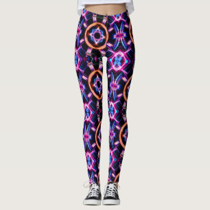Neon Starburst-caleidoscoop Leggings