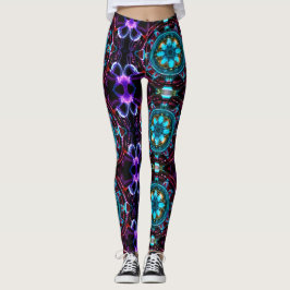 Neon Starburst-caleidoscoop Leggings