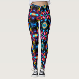 Neon Starburst-caleidoscoop Leggings