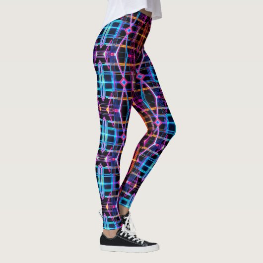 Neon Starburst-caleidoscoop Leggings (Rechts)