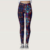 Neon Starburst-caleidoscoop Leggings (Voorkant)