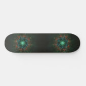 Neon Starburst Fractal – Glowing Green and Electri Persoonlijk Skateboard (Horizontaal)