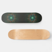 Neon Starburst Fractal – Glowing Green and Electri Persoonlijk Skateboard (Horizontaal)