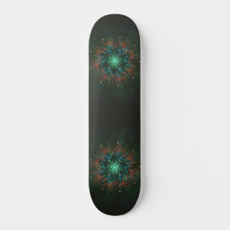 Neon Starburst Fractal – Glowing Green and Electri Persoonlijk Skateboard